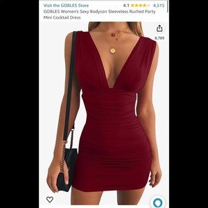NWOT Amazon Mini Cocktail Dress in Wine Color Size Medium